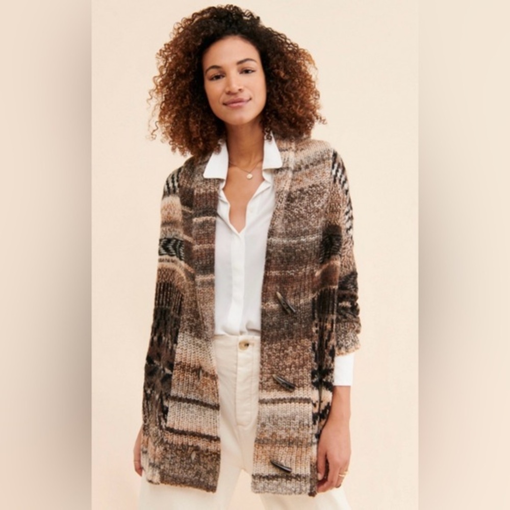 Anthropology Pilcro Emilyknit cardigan multi-tone southwest pattern size M/L